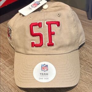 NFL Tan Cap with Red SF Logo